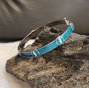 NWOT Lia Sophia "Clear Skies" Turquoise and Silver Cut Crystal bracelet